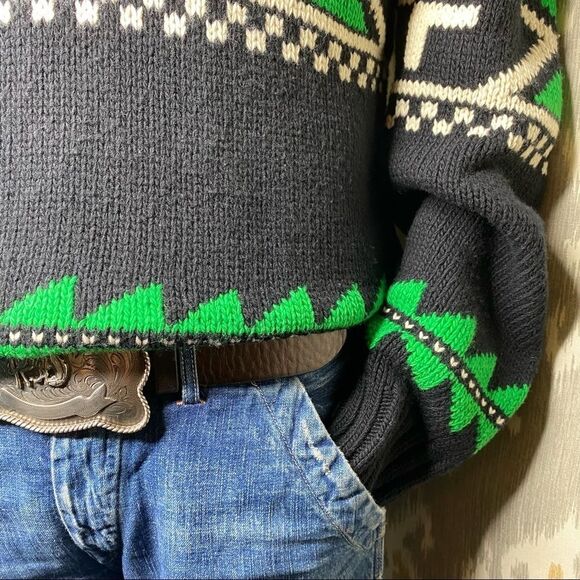 Polo Ralph Lauren Unisex Multi Geometric Shawl Collar Apres Ski Sweater - Picture 13 of 16